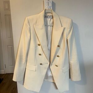 Zara Ivory Blazer with Gold Buttons